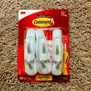 3M command 17001-6 medium utility hooks value pack 6 hooks/pack. never opened